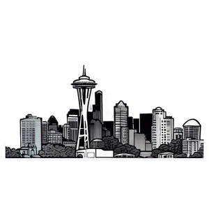 Seattle Urban Skyline Sketch PNG Vsl