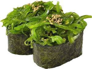 Seaweed Sushi Gunkanwith Sesame Seeds PNG image