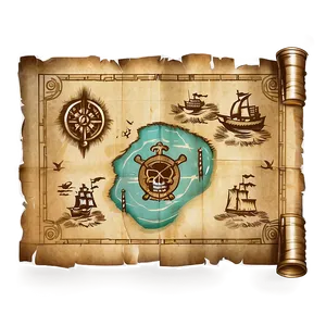 Secret Pirate Map Png 06252024 PNG image