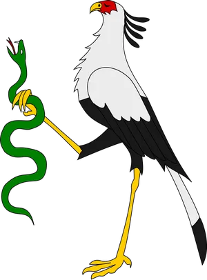 Secretary Bird Cartoon PNG image