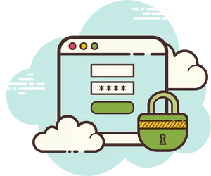 Secure Online Login Illustration