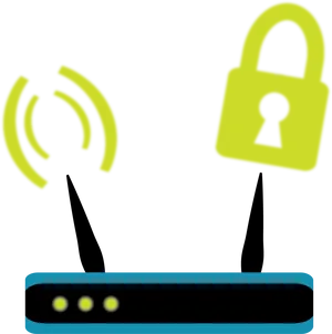 Secure Wireless Router Illustration PNG image