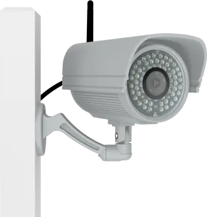 Security Camera Mountedon Wall PNG image