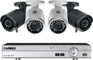 Security Camera Systemwith D V R PNG image