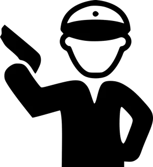 Security_ Officer_ Holding_ Gun_ Silhouette PNG