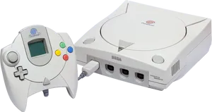 Sega Dreamcast Consoleand Controller PNG image