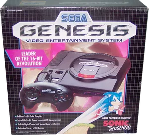 Sega Genesis Console Box Art PNG image