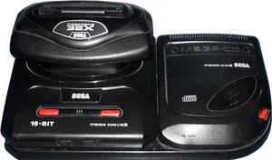 Sega Mega Driveand Mega C D Setup PNG image