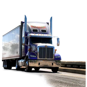 Semi Truck Highway Drive PNG Dwo6 PNG