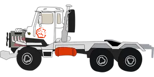 Semi Truck Side View Vector Illustration