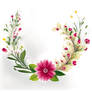 Semicircle Floral Design PNG Qnf