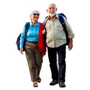 Senior Couple Traveling Png Ruo75 PNG image