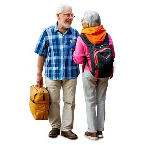 Senior Couple Traveling PNG Vcx PNG