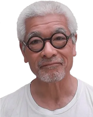 Senior Man Round Glasses PNG image