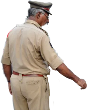Senior Policeman Profile View PNG