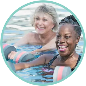 Senior Women Enjoying Water Aerobics PNG