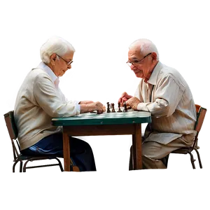 Seniors Playing Chess PNG 06252024 PNG