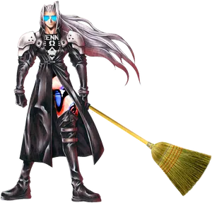 Sephiroth Cleaning Duty PNG image