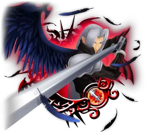 Sephiroth Final Fantasy Villain PNG image