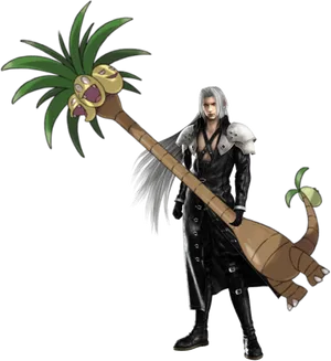 Sephiroth Wielding Exeggutor Sword PNG image