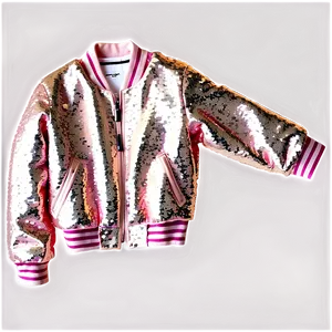 Sequin Bomber Jacket Sparkly PNG 06282024