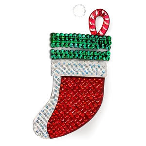Sequin Christmas Stocking PNG Sje