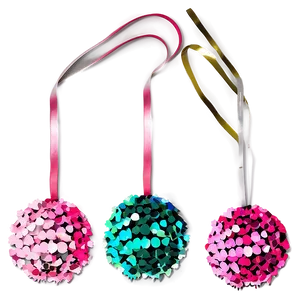 Sequin Pom Poms PNG Tqo98