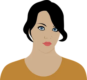 Serene Blue Eyed Woman Vector