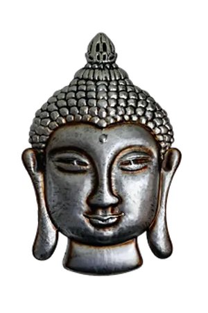 Serene Buddha Head Sculpture PNG