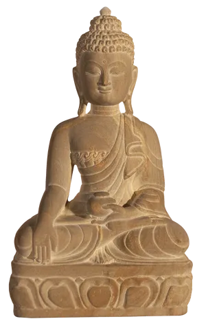 Serene Buddha Statue Sandstone PNG image