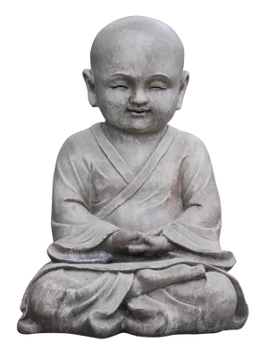 Serene Child Monk Statue PNG image