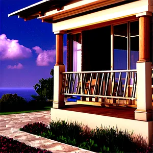 Serene Cottage Balcony PNG Idh2