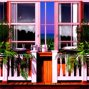 Serene Cottage Balcony PNG Lff49 PNG