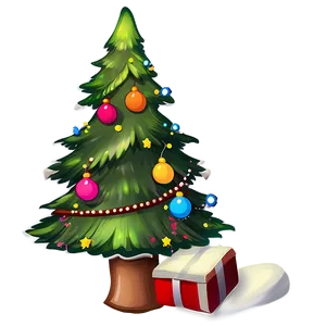 Serene Cute Christmas Tree Graphic Png Ekg PNG image