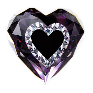 Serene Diamond Heart PNG 20