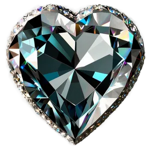 Serene Diamond Heart PNG Abj