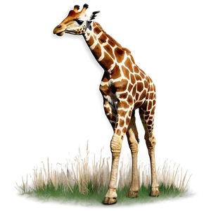 Serene Giraffe Graze PNG Puo PNG