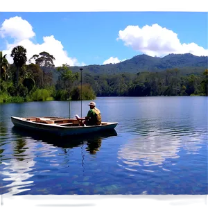 Serene Lake Fishing Trip PNG 87