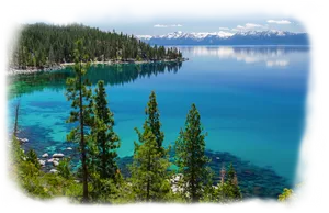 Serene Lake Mountain View PNG image