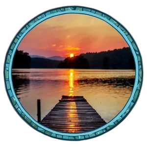 Serene Lake Sunset Png Iov10 PNG image