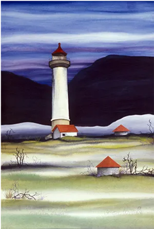 Serene Lighthouse Painting PNG image