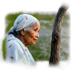 Serene Old Woman Png Vis PNG image