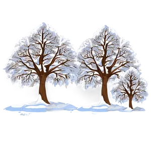 Serene Snow Trees Png Okl39 PNG image