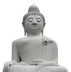 Serene Stone Buddha Statue PNG image