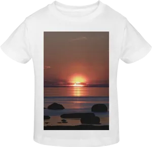 Serene Sunset Ocean View Tshirt PNG image