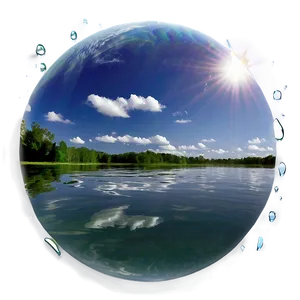Serene Water Reflection Effect PNG 84