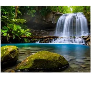 Serene Waterfall Landscape PNG 05212024