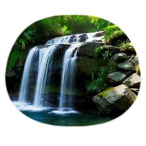 Serene Waterfall Landscape PNG 81