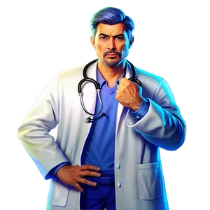 Serious Cartoon Doctor PNG Krg PNG