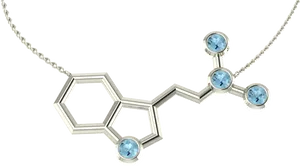 Serotonin Molecule Imitation Necklace PNG image